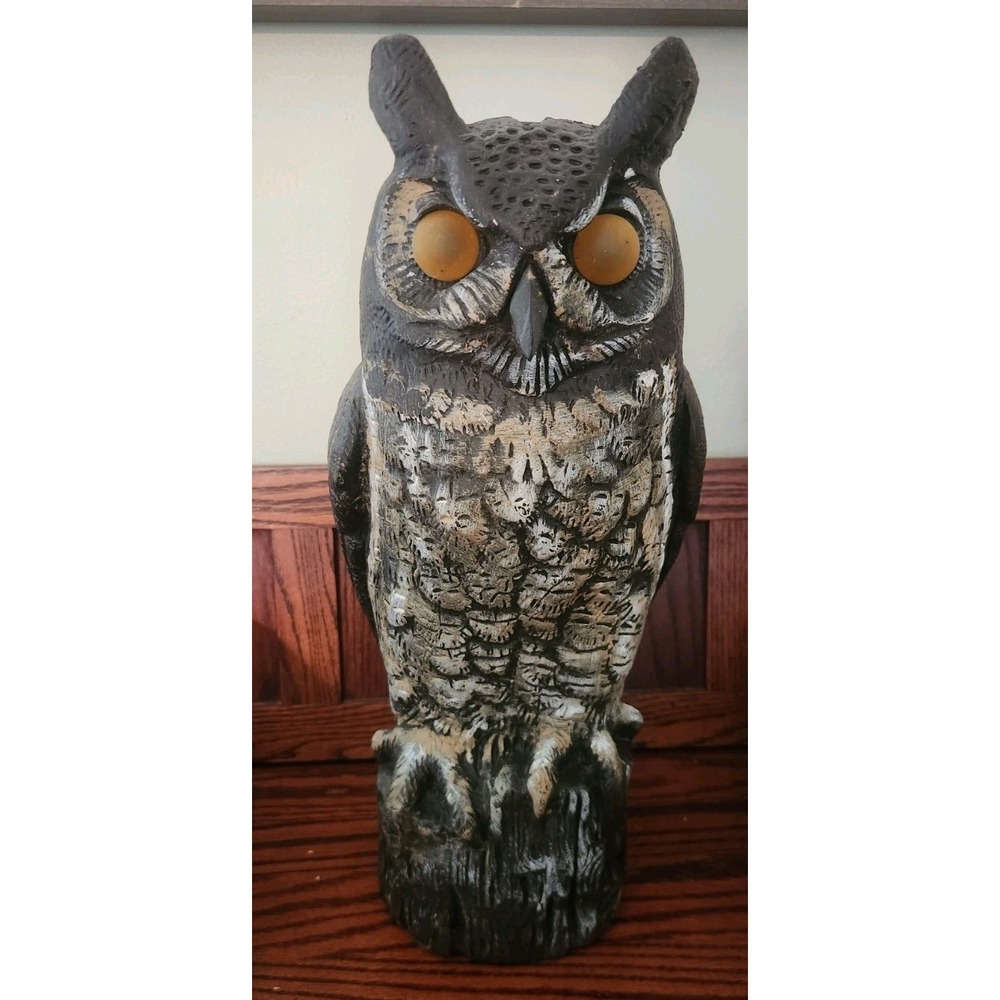 Vintage‎ 1990 Dalens Products Plastic Garden Owl Blow Mold Decoy 16" Tall